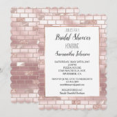 Glam Roze Glitter Bakstenen Bruiloftsfeest Kaart (Voorkant / Achterkant)
