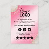 Glam Roze Glitter Bedankt voor je korting op de in Visitekaartje (Achterkant)