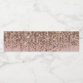 Glam roze glitter cascade chique verjaardagsfeestj waterfles etiket (Enkel label)