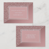 Glam roze glitter en metallische look visitekaartje (Voorkant / Achterkant)