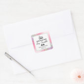 Glam roze glitter soja kaars labels (Envelop)