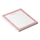 Glam Roze glitter Sparkle Border aanpassen Notitieblok (Schuin)