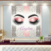 Glam Roze Glitter Wimpers Canvas Afdruk