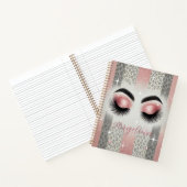 Glam Roze Glitter Wimpers Notitieboek (Binnen)