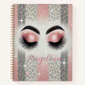 Glam Roze Glitter Wimpers Notitieboek (Voorkant)