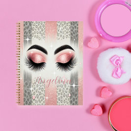 Glam Roze Glitter Wimpers Notitieboek