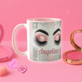 Glam Roze Glitter Wimpersmok Mok