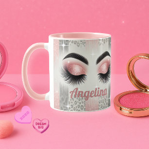 Glam Roze Glitter Wimpersmok Mok