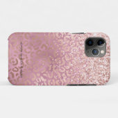 Glam Roze Glitzy Glitter Leopard Print Case-Mate iPhone Case (Achterkant (horizontaal))