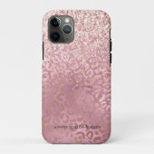 Glam Roze Glitzy Glitter Leopard Print Case-Mate iPhone Case (Achterkant)