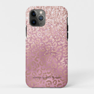 Glam Roze Glitzy Glitter Leopard Print Case-Mate iPhone Case