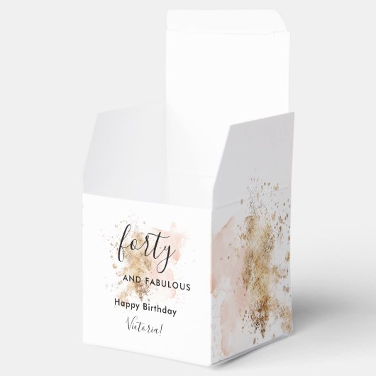 Glam roze goud 40 en verbluffend 40e verjaardag bedankdoosjes (Geopend)