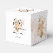 Glam roze goud 40 en verbluffend 40e verjaardag bedankdoosjes (Achterkant)