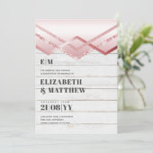 Glam Roze Goud DECO Trouw Uitnodiging Modern Chic (Staand voorkant)