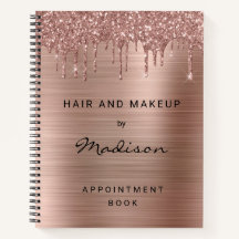 Glam Roze Goud Drip Glitter Geborsteld Metaal Afsp