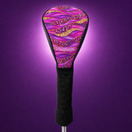 Glam Roze Goud Gejewelde Strata Gepersonaliseerd Golfheadcover
