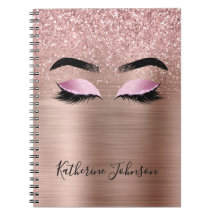 Glam Roze Goud Glitter Beauty Wimpers Monogram
