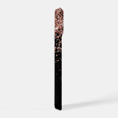 Glam Roze Goud Glitter Elegante Monogram iPhone 15 Case (Rechterkant)