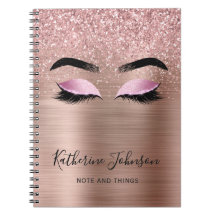 Glam Roze Goud Glitter Wimpers Beauty Monogram