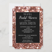 Glam Roze Goud Glitter Zwart  Kaart (Voorkant)