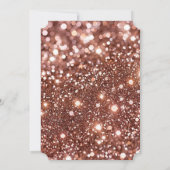 Glam Roze Goud Glitter Zwart  Kaart (Achterkant)