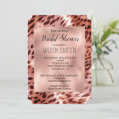 Glam Roze Goud Luipaard Bruiloft Feest Kaart (Staand voorkant)