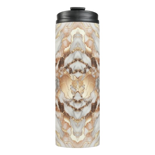 Glam Roze Goud Luxe Marmer  Thermosbeker (Voorkant)