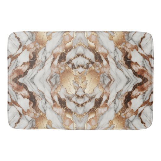Glam Roze Goud Luxe Modieuze Marmer Badmat (Voorkant)