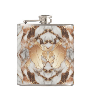 Glam Roze Goud Luxe Modieuze Marmer Heupfles