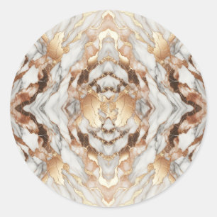 Glam Roze Goud Luxe Modieuze Marmer Ronde Sticker