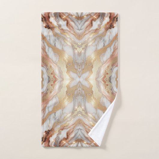 Glam Roze Goud Luxe Trendy Marmer Vlinder Bad Handdoek (Handdoek)