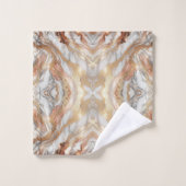 Glam Roze Goud Luxe Trendy Marmer Vlinder Bad Handdoek (Wasdoekje)