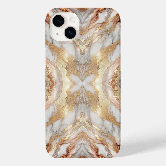 Glam Roze Goud Luxe Trendy Marmer Vlinder Case-Mate iPhone Case (Achterkant)