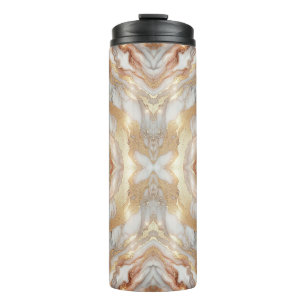 Glam Roze Goud Luxe Trendy Marmer Vlinder Thermosbeker