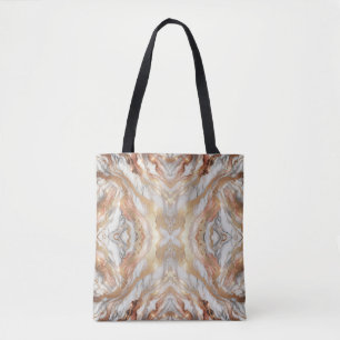 Glam Roze Goud Luxe Trendy Marmeren Vlinder Tote Bag