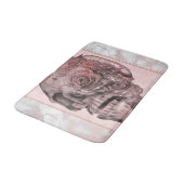 Glam Roze Goud Roze Schedel Marmer Badmat (Gekanteld)
