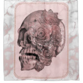 Glam Roze Goud Roze Schedel Marmer Douchegordijn (Voorkant)