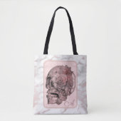 Glam Roze Goud Roze Schedel Marmer Tote Bag (Voorkant)