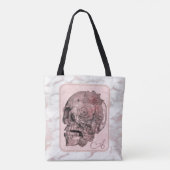Glam Roze Goud Roze Schedel Marmer Tote Bag (Achterkant)