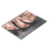 Glam Roze Goud Zwart Metallic Notitieboek (Linkerzijde)