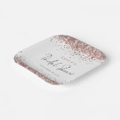 Glam Roze Gouden Glitter Bruidsfeest Papieren Bordje (Gebogen)