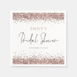 Glam Roze Gouden Glitter Bruiloft Feest Servet