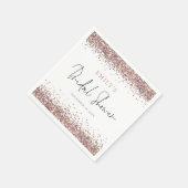 Glam Roze Gouden Glitter Bruiloftsfeest Servet (Hoek)