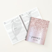 Glam Roze Gouden Glitter Kookboek Recept Naam Notitieboek (Binnen)