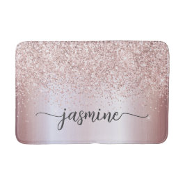Glam Roze Gouden Glitter Monogram Typografie Badka Badmat