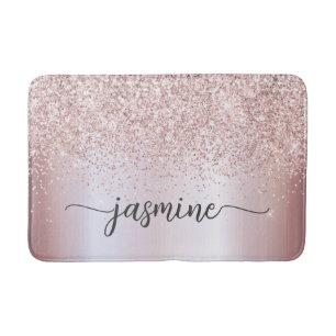 Glam Roze Gouden Glitter Monogram Typografie Badka Badmat