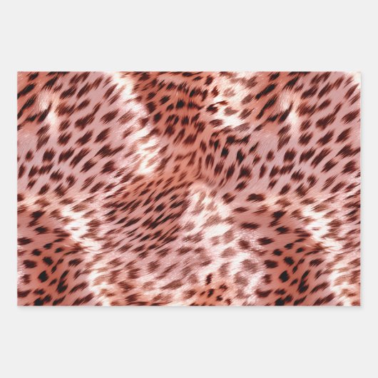 Glam roze gouden luipaard bruiloft inpakpapier vel (Voorkant 2)