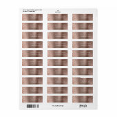 Glam Roze Gouden Metalen Huwelijk Retouradres Etiket (Full Sheet)