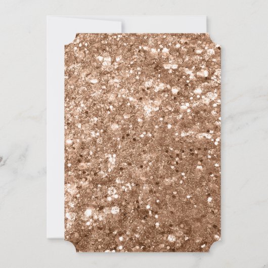 Glam Roze Gouden Vierkante Glitter Bruids Shower Kaart (Achterkant)