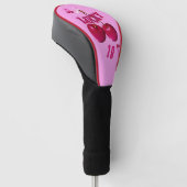 Glam Roze Kers Lucky Retro Golfheadcover (Schuin)